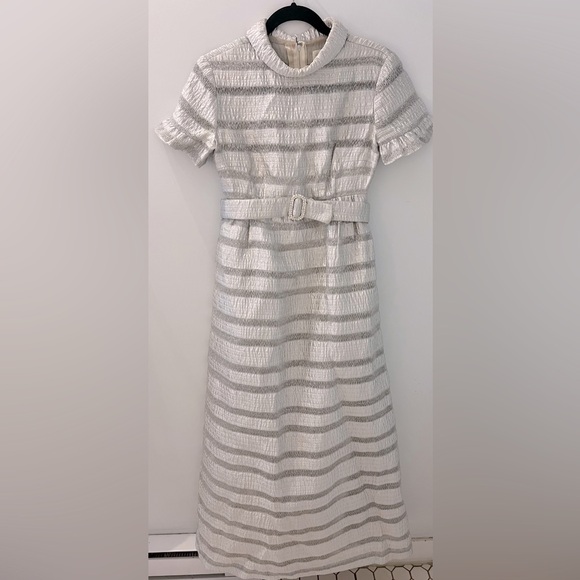 Vintage Rappi Couture The May Co Silver Lamé 60s Gown - Picture 3 of 16